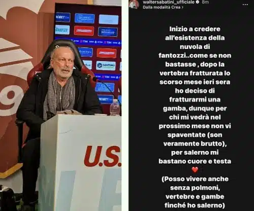 Gamba Fratturata, Sabatini Sui Social: "Ma Per Salerno Mi Bastano Cuore ...